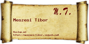 Meszesi Tibor névjegykártya